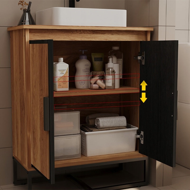 Masca Chiuveta Baie din MDF 82 cm, Dulap sub Lavoar Stejar Sonoma, 2 Usi