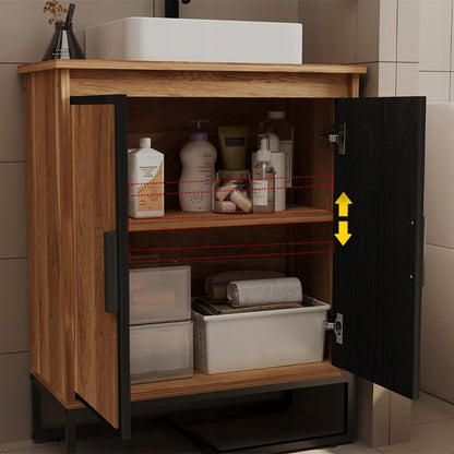 Masca Chiuveta Baie din MDF 82 cm, Dulap sub Lavoar Stejar Sonoma, 2 Usi