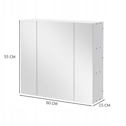 Dulap baie cu oglindă 60 cm – 3 uși, suspendat, modern
