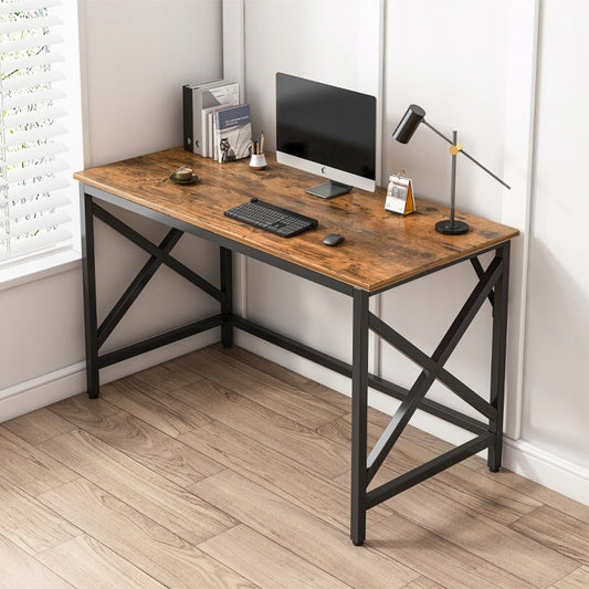 Birou Industrial Stil Loft 120x60x78 cm, Masa Maro Rustic cu Cadru Metalic