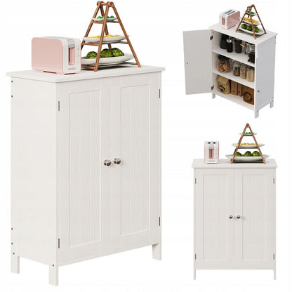Dulap de Baie si Hol Independent cu 2 Usi, Alb, Stil Loft, 60x30x80 cm