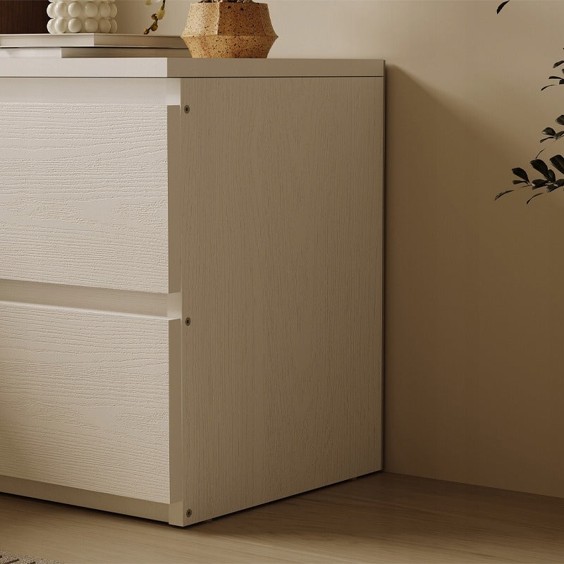 Noptiera Dormitor din MDF Alb cu 2 Sertare Stil Loft, 30x30x40 cm
