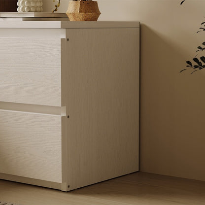 Noptiera Dormitor din MDF Alb cu 2 Sertare Stil Loft, 30x30x40 cm