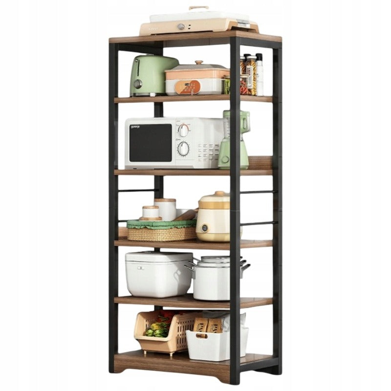 Biblioteca Stil Loft cu 5 Rafturi, Inaltime 160 cm, Cadru Metalic Industrial, 60x30 cm