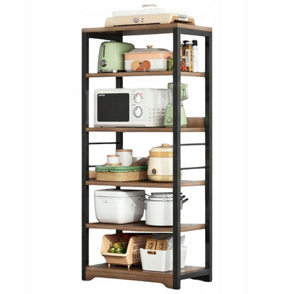 Biblioteca Stil Loft cu 5 Rafturi, Inaltime 160 cm, Cadru Metalic Industrial, 60x30 cm