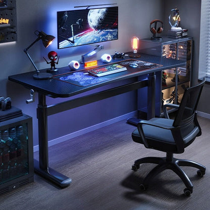 Birou gamer reglabil 120x60 cm – carbon, 61-86 cm, ergonomic
