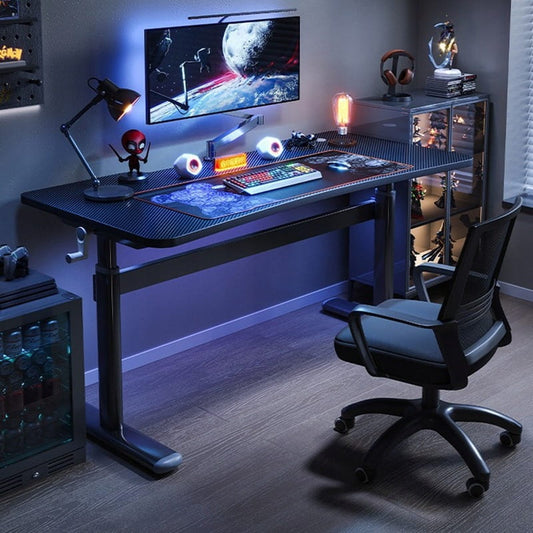 Birou gamer reglabil 120x60 cm – carbon, 61-86 cm, ergonomic