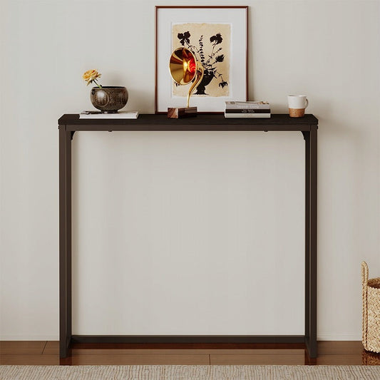 Masă consolă 80 cm – negru, ultra subțire, pentru hol