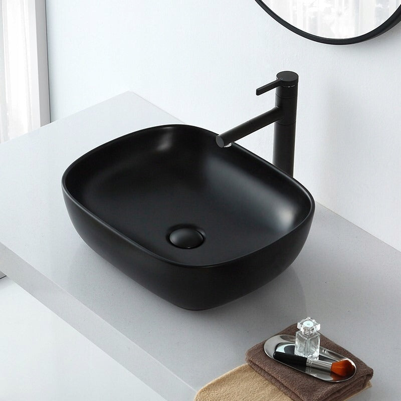 Lavoar negru 46 cm – Rebiko, ceramică premium, modern