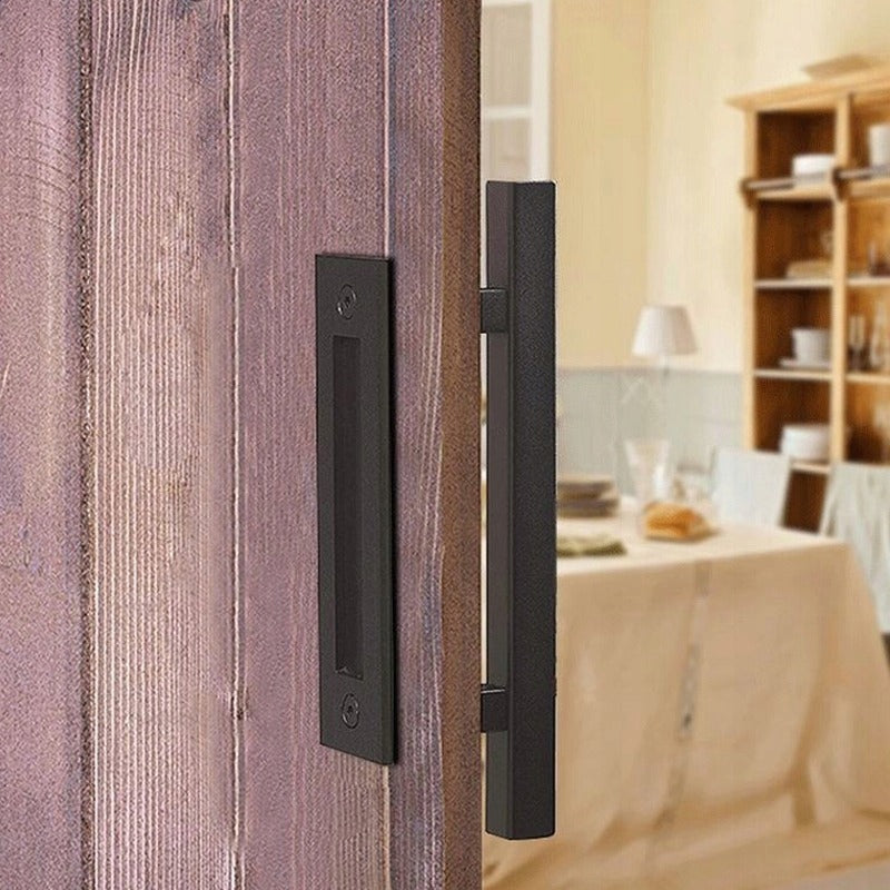 Maner pentru Usi Glisante Stil Loft, Negru Mat, Maner Metalic Usi Interior