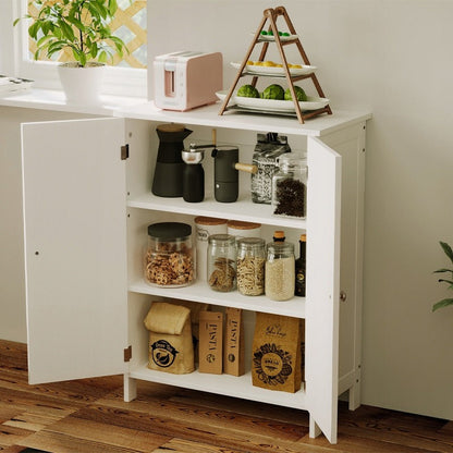 Dulap de Baie si Hol Independent cu 2 Usi, Alb, Stil Loft, 60x30x80 cm