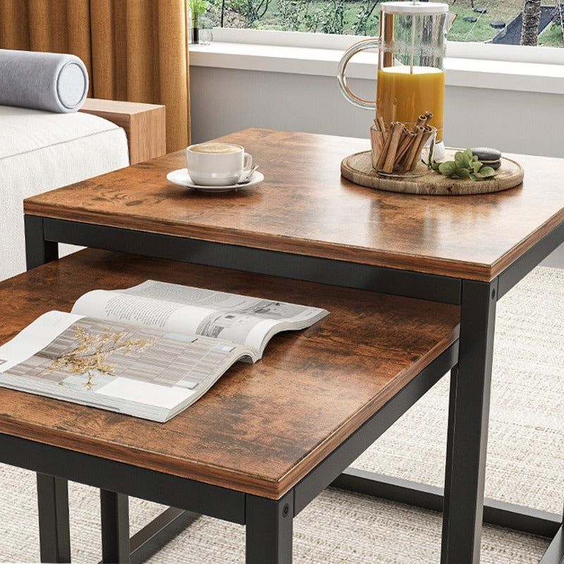 Mese cafea 2 în 1 – rustic + negru, pentru living modern