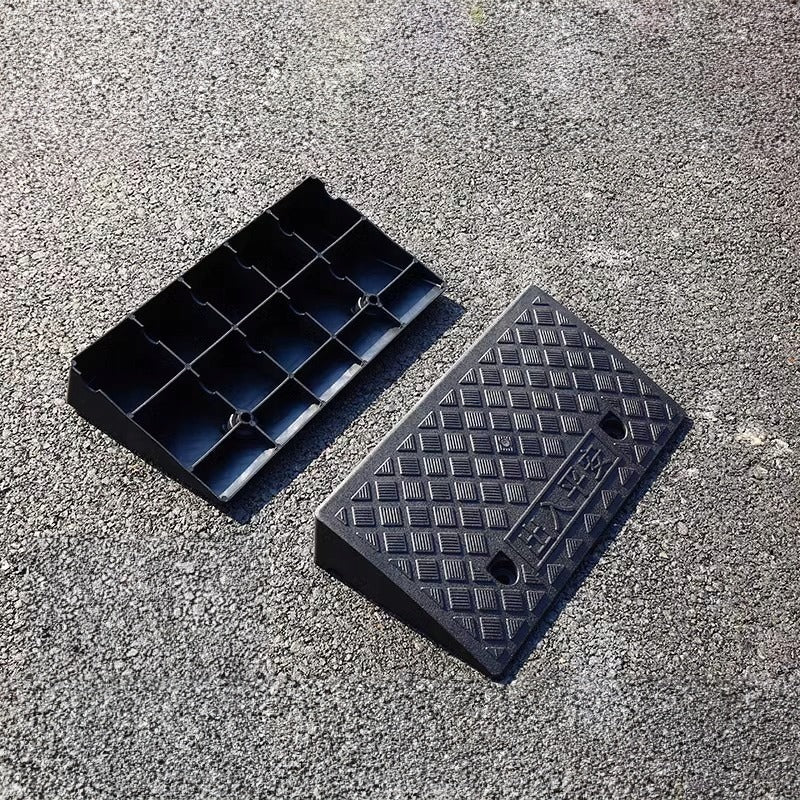 Rampa de Acces Auto pentru Borduri, Inaltime 15 cm, Plastic Rezistent, Negru