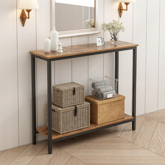 Măsuță consolă 100 cm – loft industrial, MDF + metal