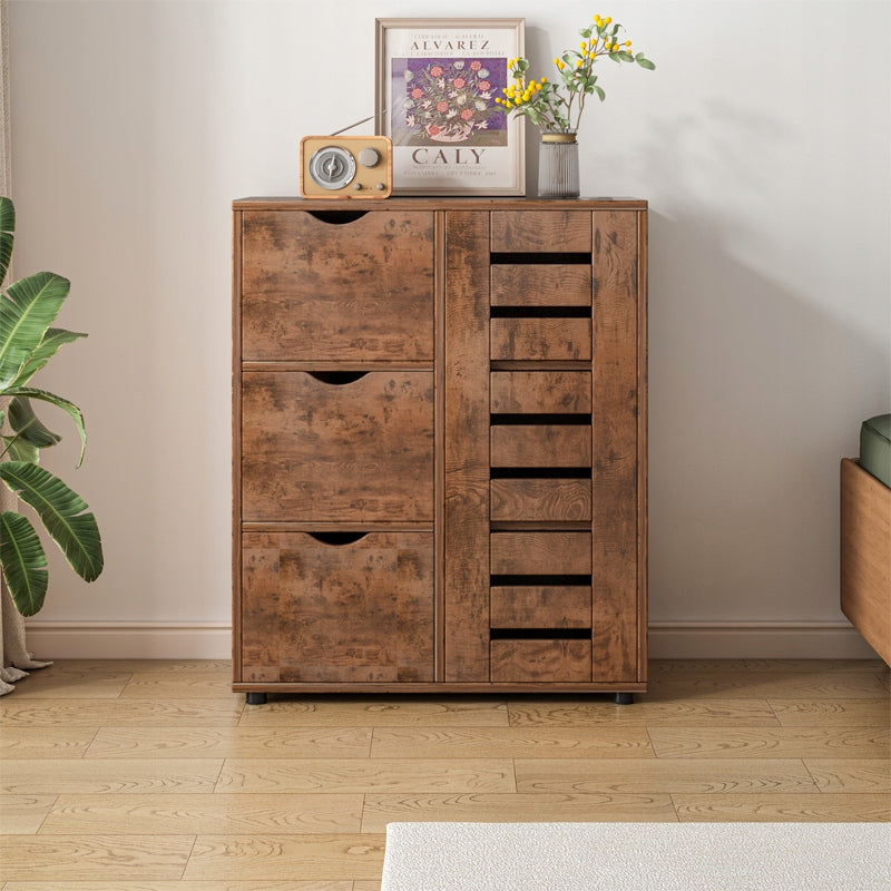 Comodă modernă 60 cm – MDF stejar rustic, 3 sertare + compartiment