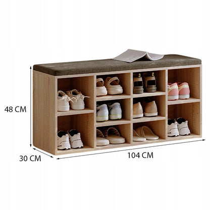 Pantofar cu Șezut și Pernă 104cm – Bancă Hol Stil Loft – Maro/Negru