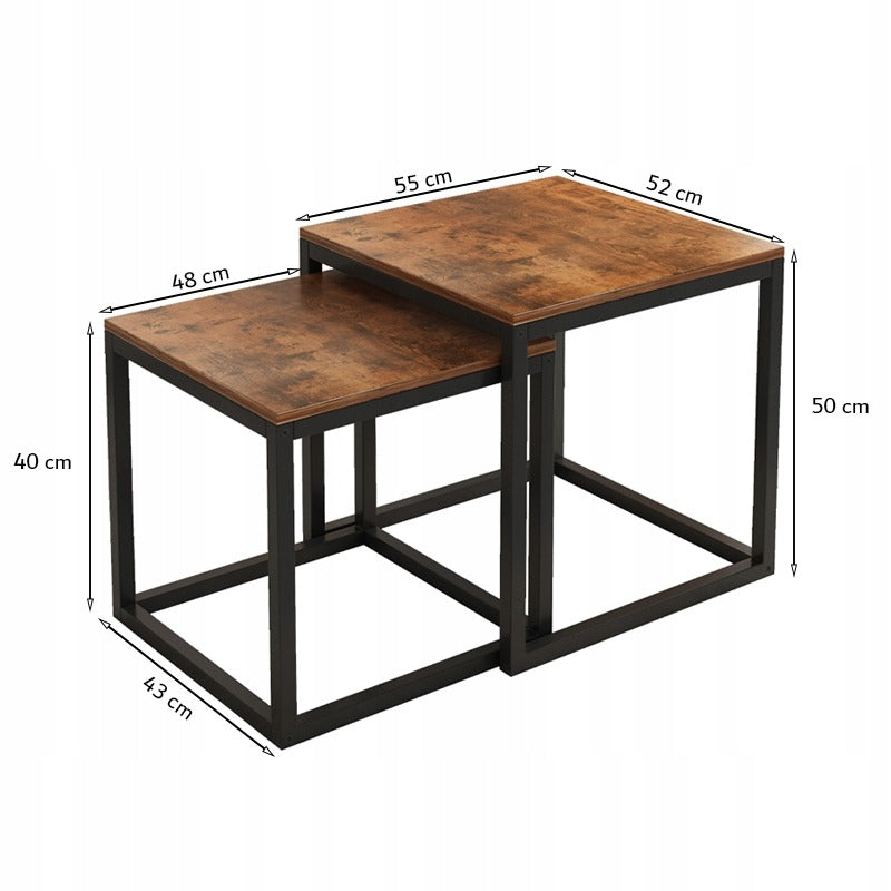 Mese cafea 2 în 1 – rustic + negru, pentru living modern