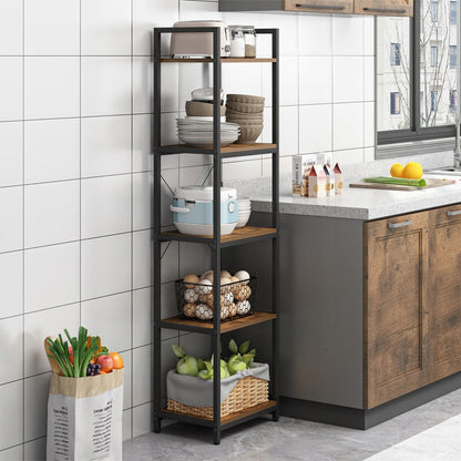 Raft industrial 154 cm – 5 polițe, MDF + metal, stil loft modern