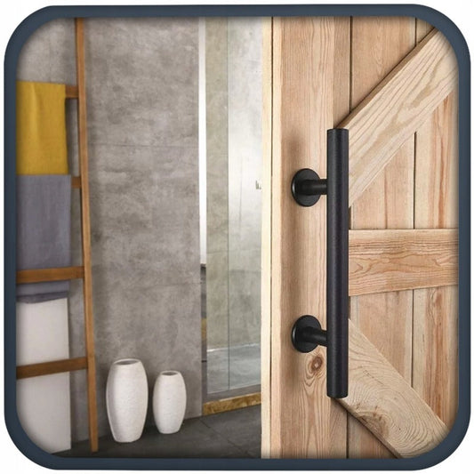 Mâner pentru Uși Glisante Stil Loft, Negru Mat, Mâner Metalic Uși Interior