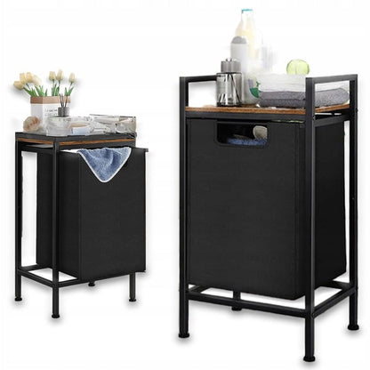 Cos de Rufe Stil Industrial Loft cu Raft MDF, Maro Vintage si Negru, 50x33x72 cm