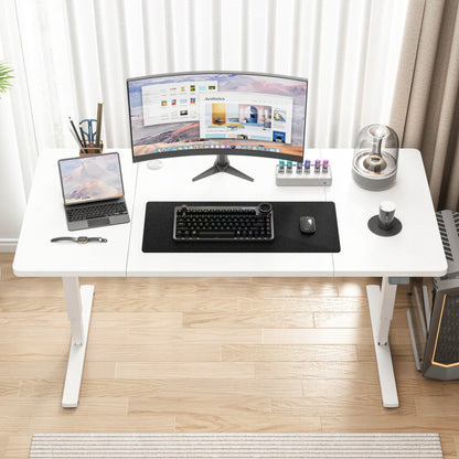 Birou Electric Reglabil pe Inaltime 160x80 cm, Alb, Ergonomic pentru Gaming si Office