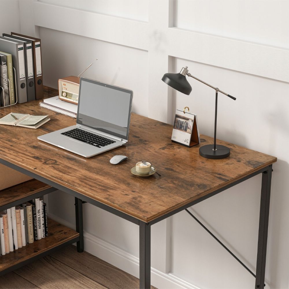 Birou cu rafturi 120x60 cm – MDF, stil industrial, modern