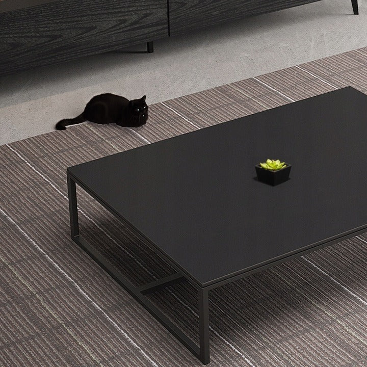 Masa de Cafea Stil Loft 120x60x42 cm, Dreptunghiulara, Negru Industrial Mat