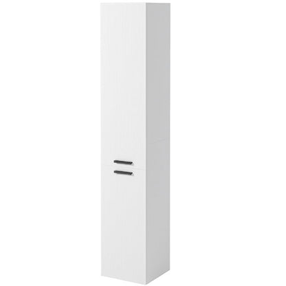 Soldat de Baie Inalt 174 cm Alb, Dulap Coloana Vertical cu 2 Usi si Rafturi