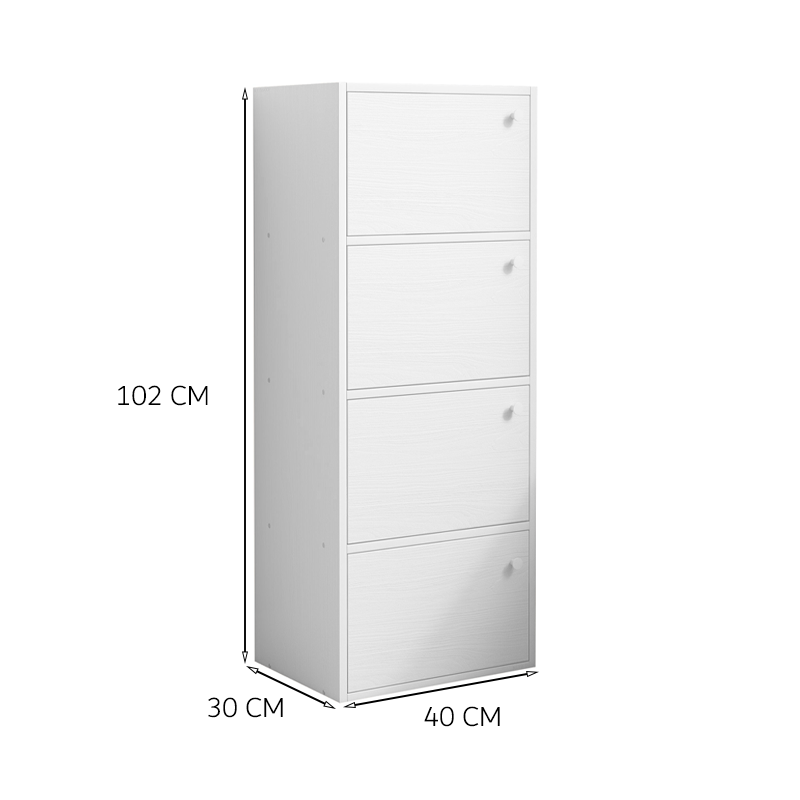 Dulap alb 102 cm – lemn, stil scandinav, pentru living/dormitor